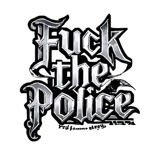 fuck the police font tattoo design idea
