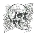 Depression Skull tattoo design idea