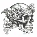 Depression Skull tattoo design idea
