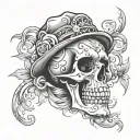 Depression Skull tattoo design idea