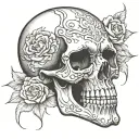 Depression Skull tattoo design idea