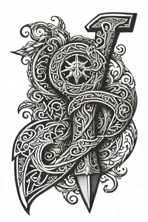 Nordic design full sleeve. Incorporate thors hammer with lightlining at the top tattoo design idea