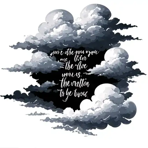 bible verses with clouds tattoo design idea