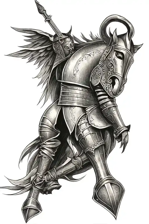 english knight tattoo design idea