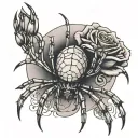 roses web spider refrigerator tattoo design idea
