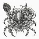 roses web spider refrigerator tattoo design idea