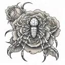 roses web spider refrigerator tattoo design idea