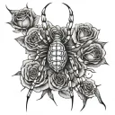roses web spider refrigerator tattoo design idea