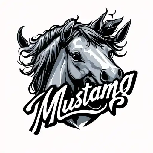 the word "Mustang" written tattoo design idea