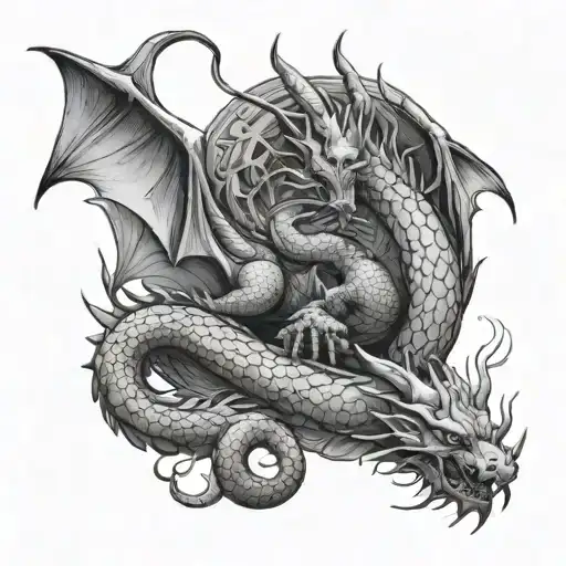 search dragon tattoo design idea