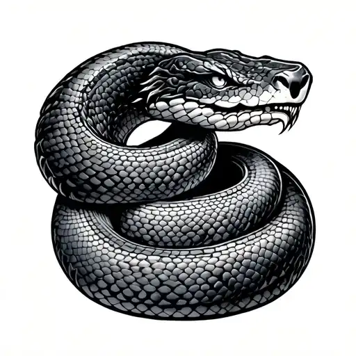 strength, fierce, female, ambition, courage, snake tattoo design idea