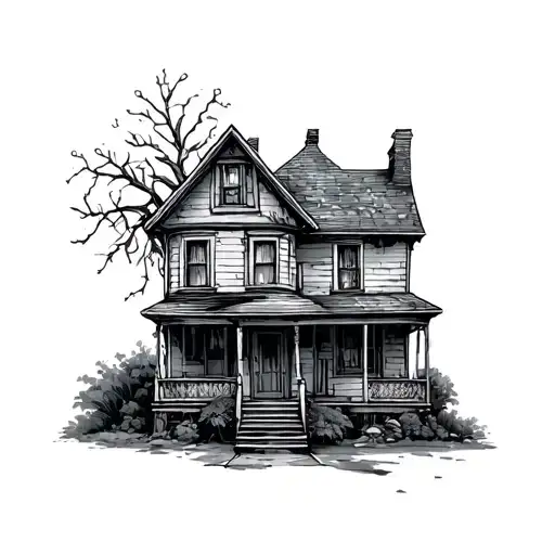 abandon house money tattoo design idea