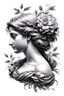 aphrodite side profile tattoo design idea