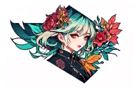 anime character tattoo design idea