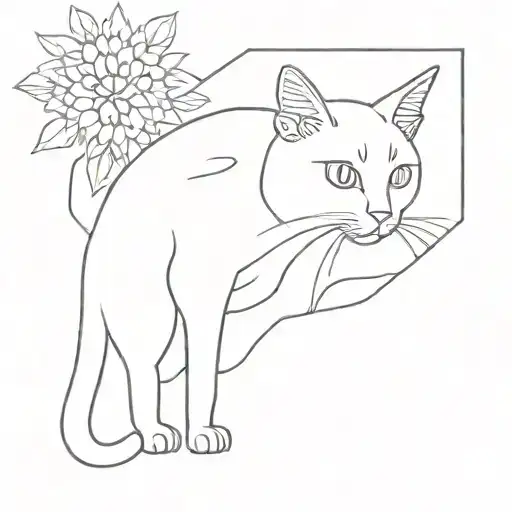 cuttie cat tattoo design idea