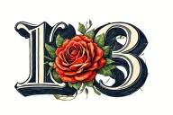 Roman numeral 13 tattoo design idea