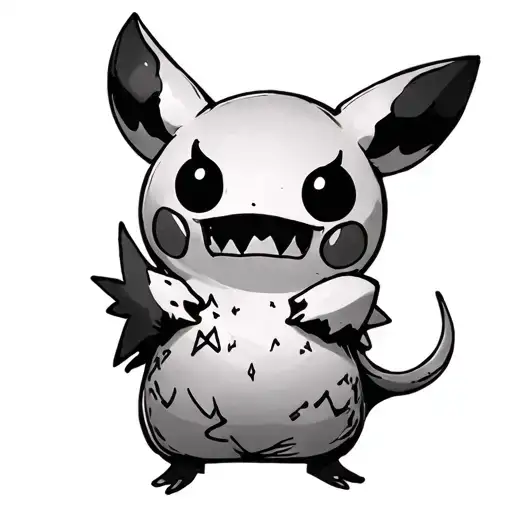 Gangar holding Mimikyu tattoo design idea