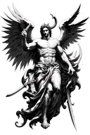 st michael killing lucifer tattoo design idea