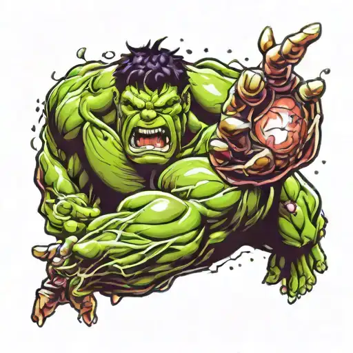 hulk smash tattoo design idea