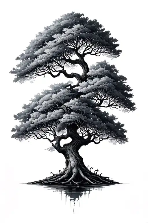 skinny poision tree tattoo design idea
