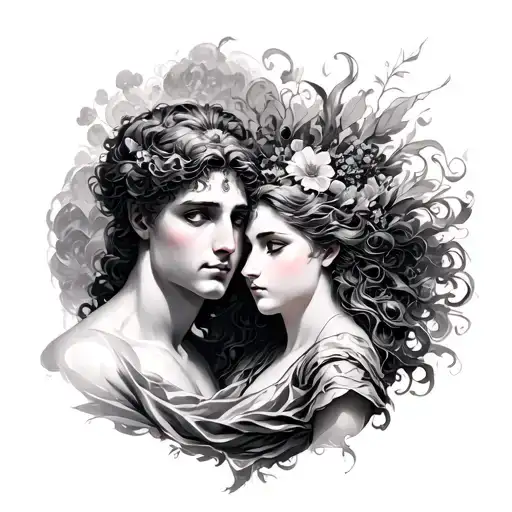 Orpheus And Eurydice tattoo design idea