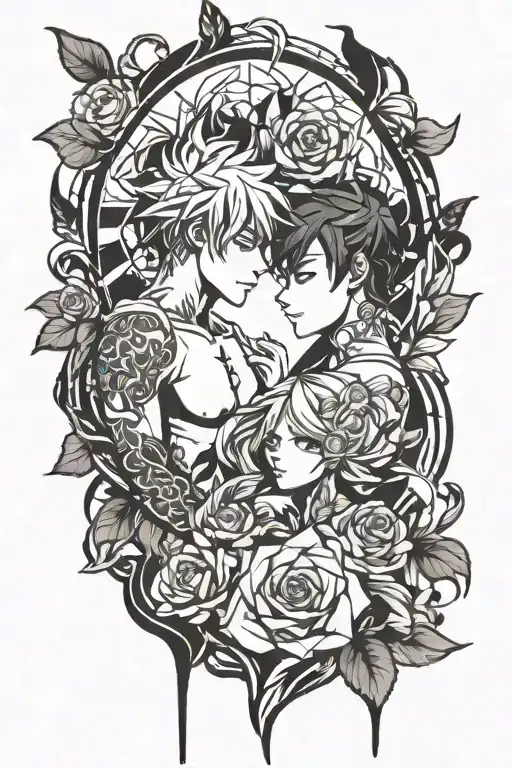 complementary couple tattoo tattoo design idea