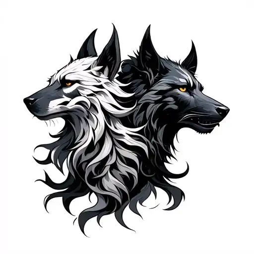 Skoll and Hati tattoo design idea