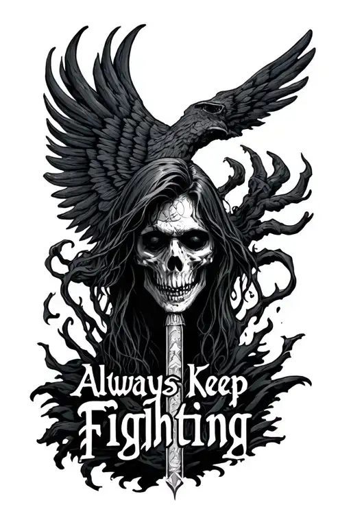 supernatural  tv show anti possession symbol with Always Keep Fighting tattoo design idea