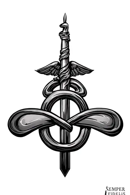 "Semper fidelis " infinity symbol tattoo design idea
