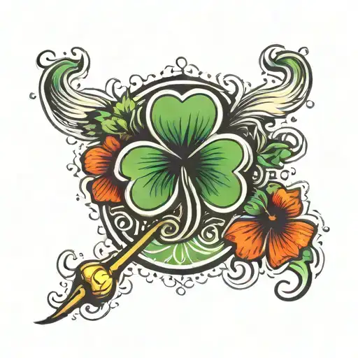lucky clover tattoo inspired tattoo design idea