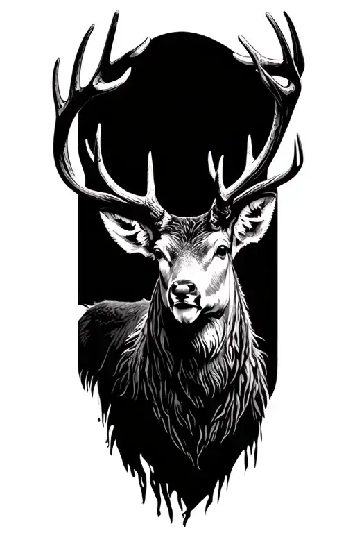 a scottish stag tattoo design idea