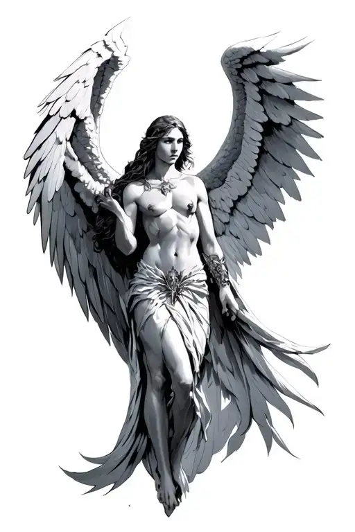 arc angel raphael tattoo design idea
