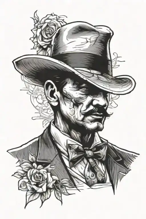 Mafia boss holding tattoo design idea