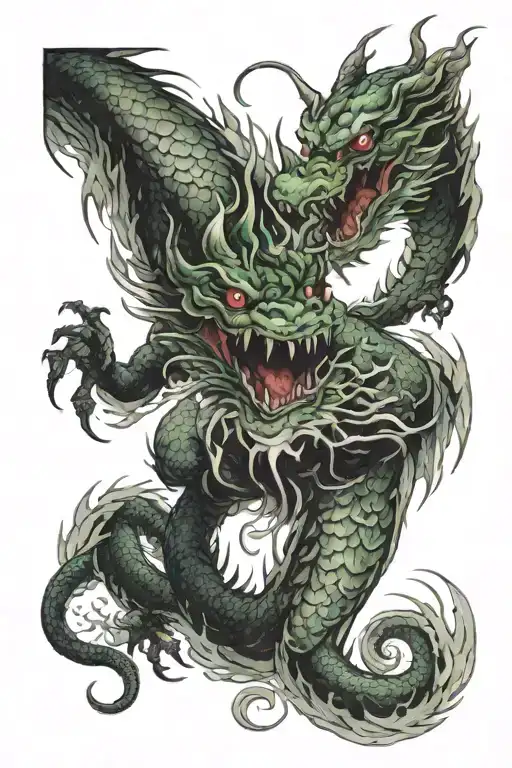 Water Chinese dragon tattoo design idea