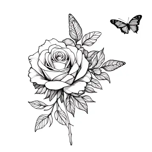 Flowers mandala roses butterflies tattoo design idea