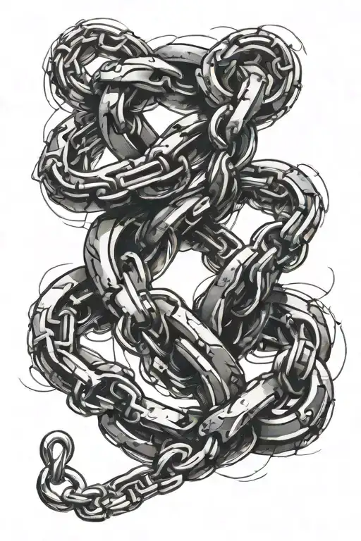 chain links wrapped loosely tattoo design idea