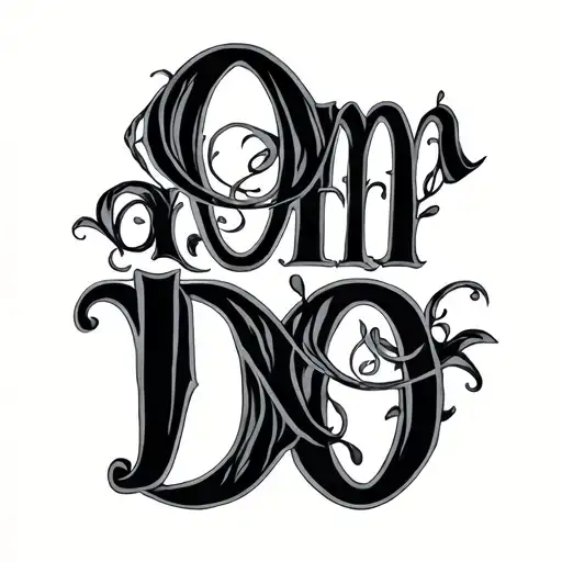 "O m a n d o" initials incorporated within tattoo design idea