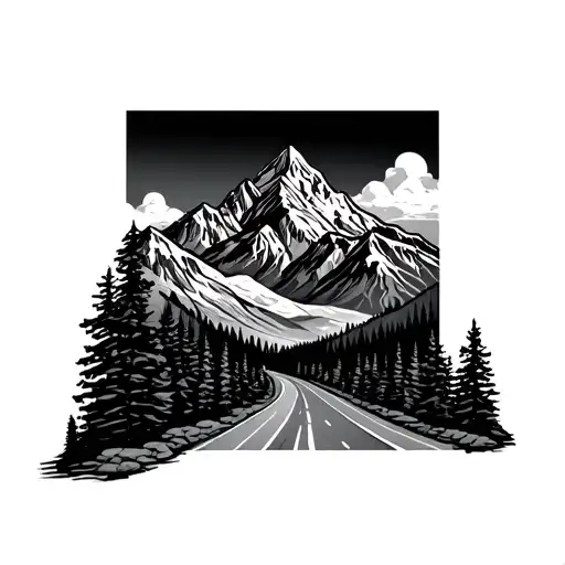 Mountain Road tattoo design idea