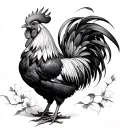 rooster japanese style tattoo design idea