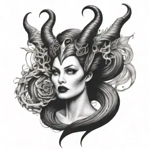 maleficent and Medusa combined tattoo design idea