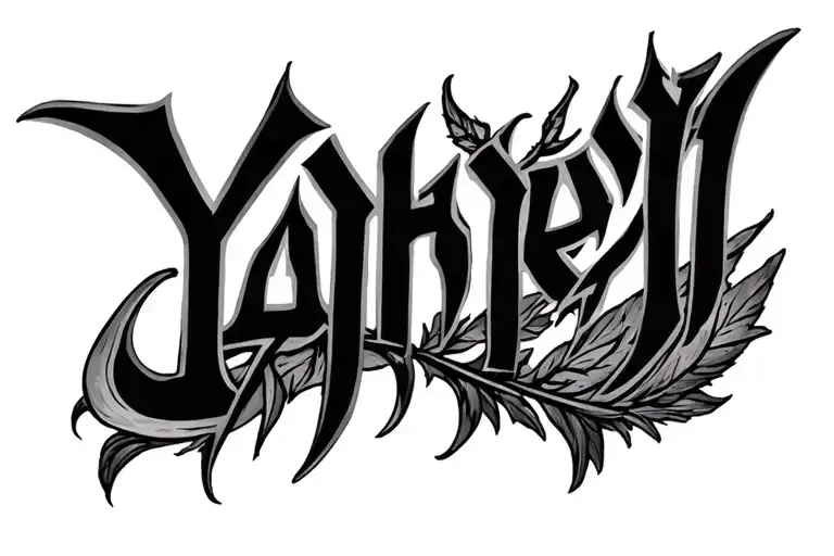 Yahweh in Hebrew add something cohesive under or combine tattoo design idea