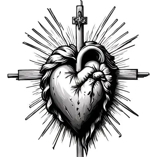 sacred heart of jesus tattoo design idea