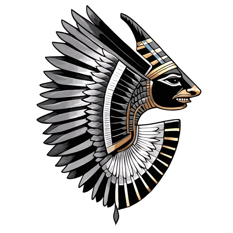 Egyptian wing spread tattoo design idea