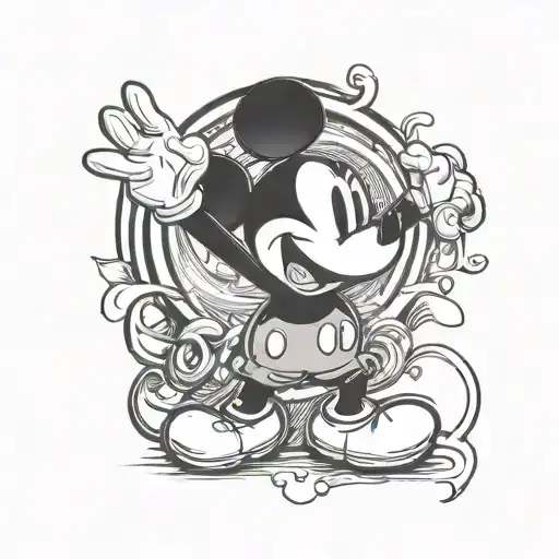 Mickey Mouse tattoo design idea