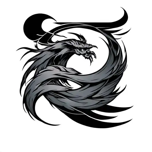 japanese wind bars forming tattoo design idea