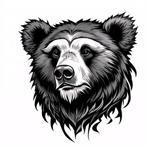 bear-headed druid tattoo design idea