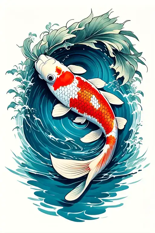 Perseverance (resilience, success despite obstacles)Koi swimming upstream (nobori koi) – symbolizes persistence against tattoo design idea