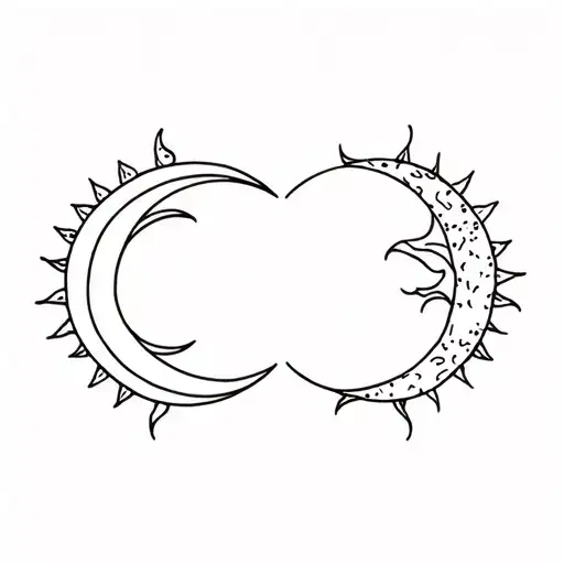 virgo and taurus sun and moon tattoo design idea