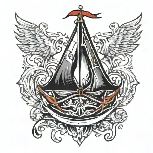 assassins creed black flag logo tattoo design idea