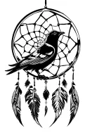 dove dream catcher phoenix bird tattoo design idea